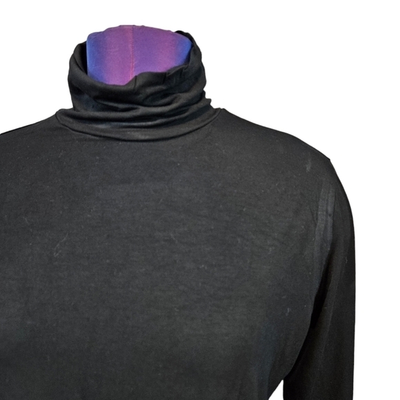 Herou Black Stretch Modal Mock Turtleneck‎ Top Size XL Women's I26 - Picture 2 of 8